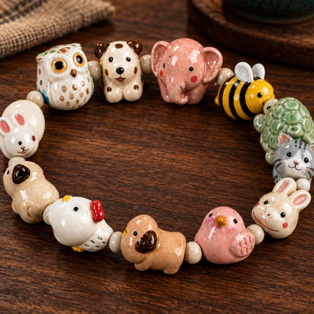 Playful Animal Bead Bracelet