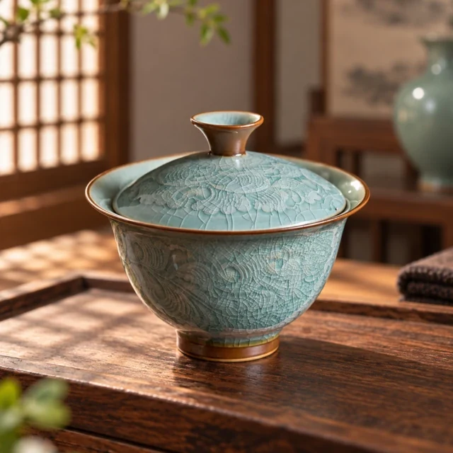 Ru Kiln Celadon Glaze Close-up