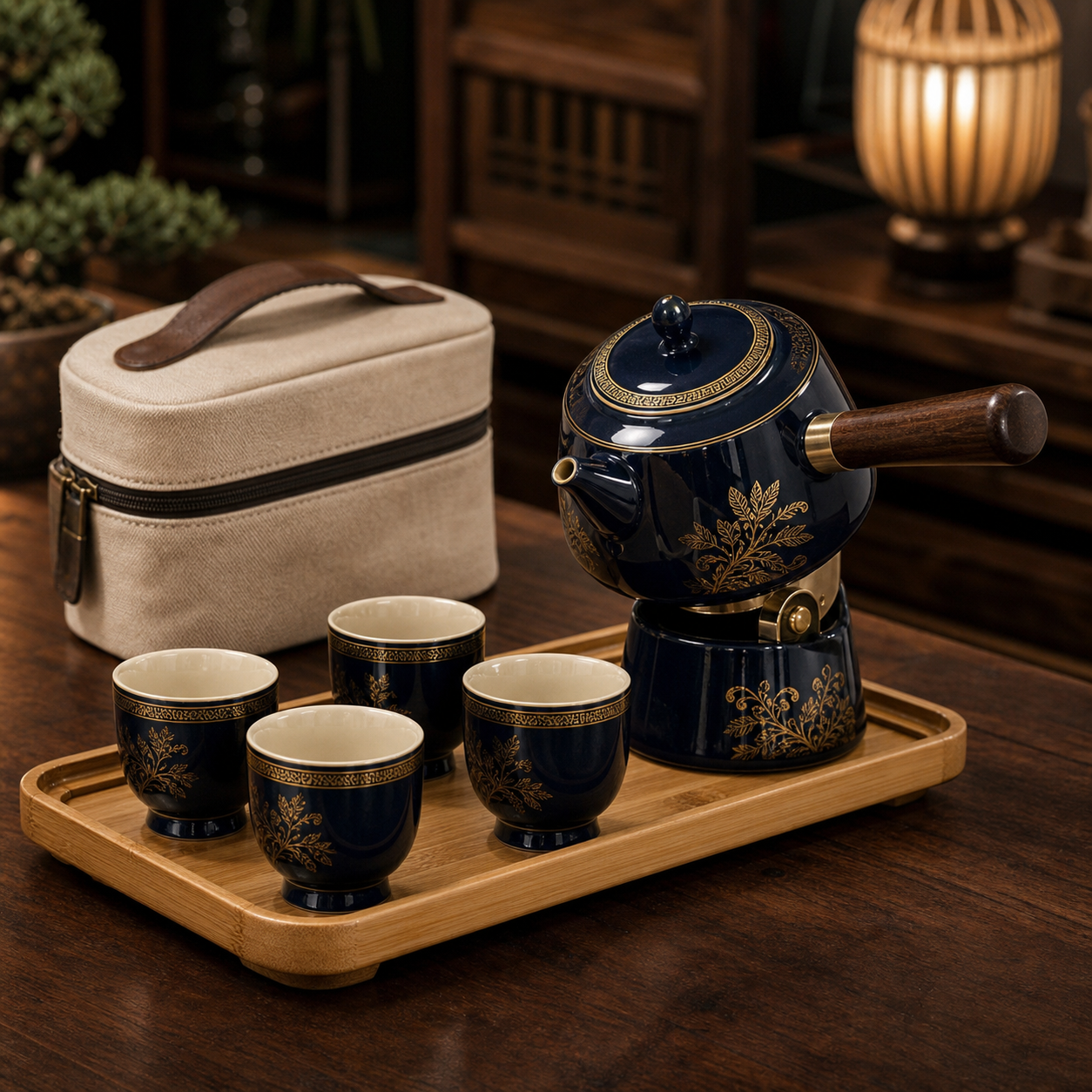 Self-Pouring Rotating Side-Handle Teapot Set