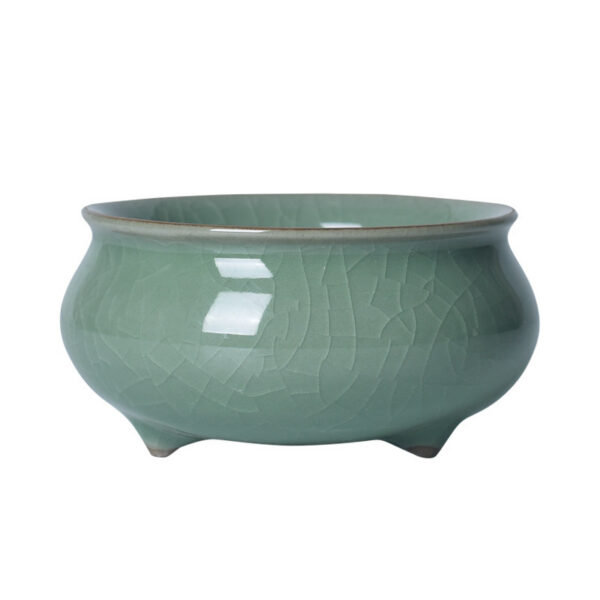 Celadon Crackle-Glaze Tripod Incense Burner