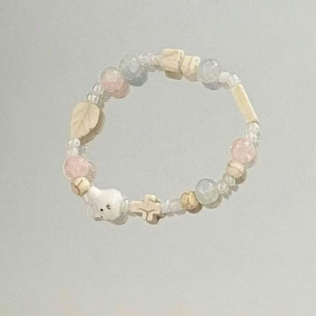 Jingdezhen Macaron Bunny Star Ceramic Bracelet
