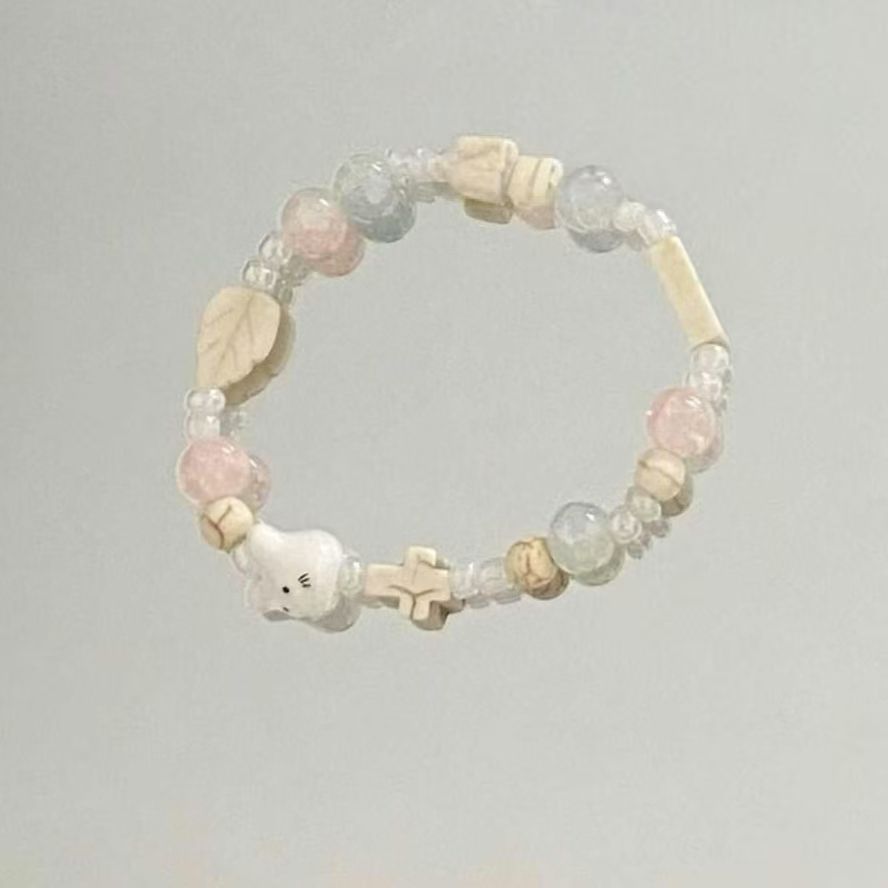 Jingdezhen Macaron Bunny Star Ceramic Bracelet