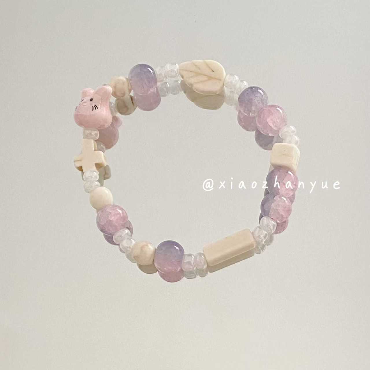 Jingdezhen Macaron Bunny Star Ceramic Bracelet