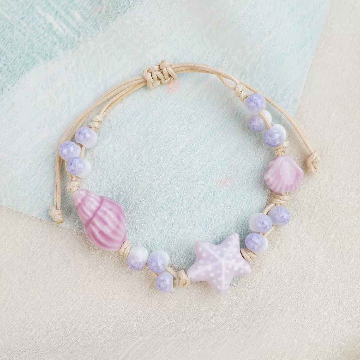 Jingdezhen Pink Starfish Shell Ceramic Bracelet