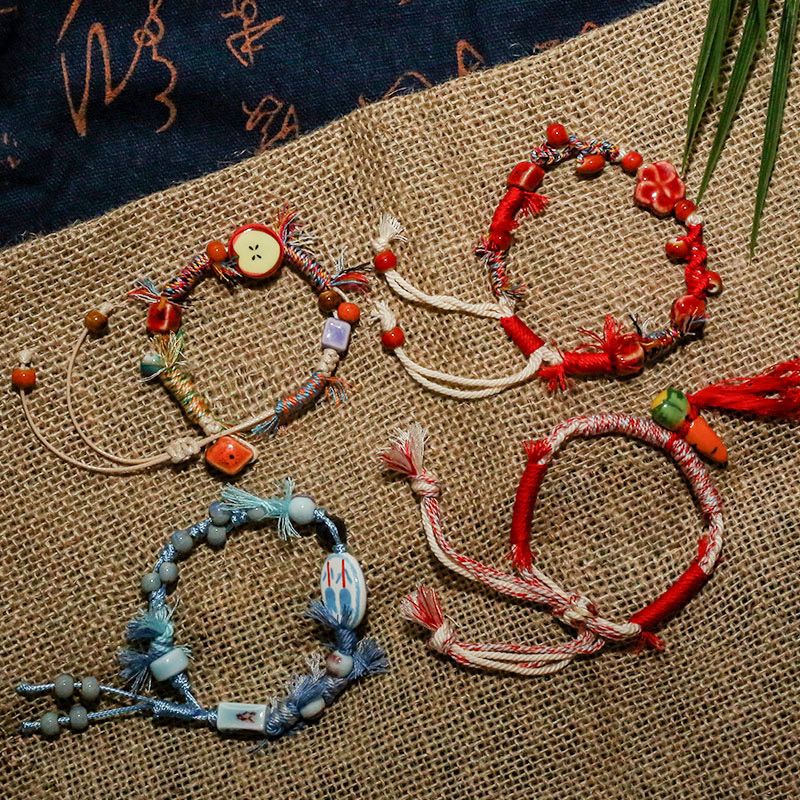 Jingdezhen Carrot Garden Ceramic Cord Bracelet